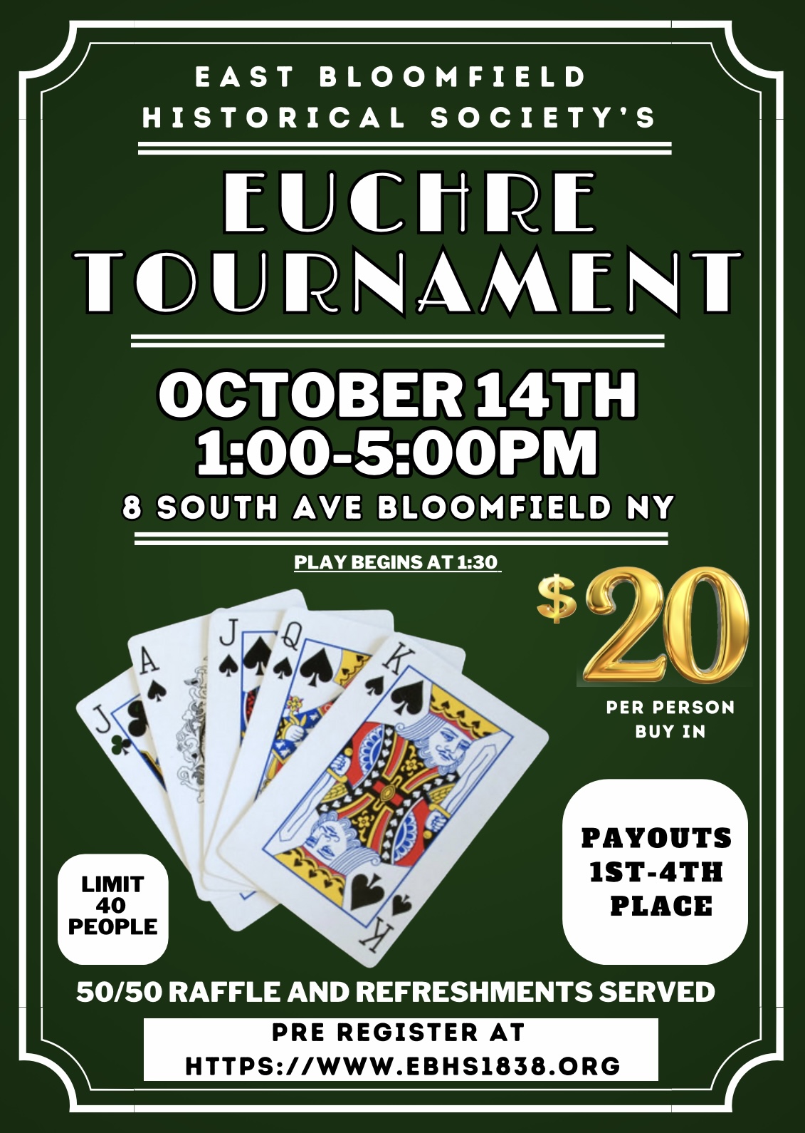 poster for 2023 euchre tournament