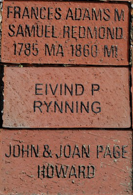 Bricks engraved with a name